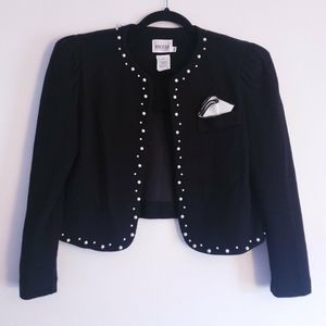Vtg 80s black crop sweater